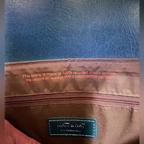 Matt & nat parallel vegan leather briefcase satchel laptop travel shoulder bag - Picture 4 of 13